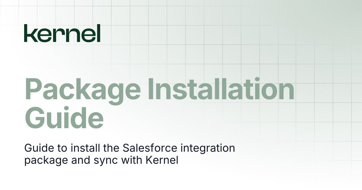 Package Installation Guide | Kernel Docs
